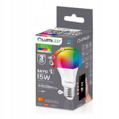 LUMILED Smart LED izzó E27 A70 15W = 100W 1500lm RGB CCT + FEHÉR WIFI TUYA SMART