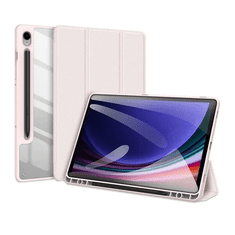 Dux Ducis Samsung Galaxy Tab S9 FE (10.9) SM-X510 / X516B, mappa tok, Trifold, légpárnás sarok, közepesen ütésálló, S-Pen tartóval, átlátszó hátlap, Toby, rózsaszín (RS149763)
