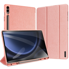 Dux Ducis Samsung Galaxy Tab S9 FE Plus (12.4) SM-X610 / X616B, mappa tok, Trifold, S Pen tartóval, Domo, rózsaszín (RS150496)