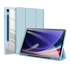 Dux Ducis Samsung Galaxy Tab S9 FE (10.9) SM-X510 / X516B, mappa tok, Trifold, légpárnás sarok, közepesen ütésálló, S-Pen tartóval, átlátszó hátlap, Toby, kék (RS149764)