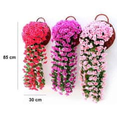 Netscroll Mesterséges virágos függő virágok, mesterséges függő virágok természetes megjelenéssel kültéri vagy beltéri használatra, teraszra, kertbe, erkélyre, esküvőkre,partikra,80cm, rózsaszínű, HangingFlowers