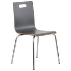 STEMA Szürke szék WERDI A, rozsdamentes acél kereten. Otthonnak, irodának, étteremnek és szállodának. A vödör rétegelt lemezének vastagsága hozzávetőlegesen 11 mm. A szék szilárdsági vizsgálati tanúsítvánny