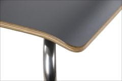 STEMA Szürke szék WERDI A, rozsdamentes acél kereten. Otthonnak, irodának, étteremnek és szállodának. A vödör rétegelt lemezének vastagsága hozzávetőlegesen 11 mm. A szék szilárdsági vizsgálati tanúsítvánny