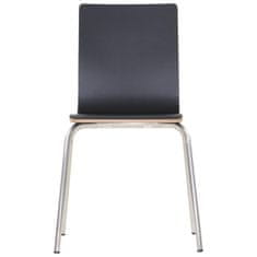 STEMA Fekete szék WERDI B, rozsdamentes acél kereten. Otthonnak, irodának, étteremnek és szállodának. A vödör rétegelt lemezének vastagsága hozzávetőlegesen 11 mm. A szék szilárdsági vizsgálati tanúsítvánny