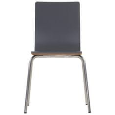 STEMA Szürke szék WERDI B, rozsdamentes acél kereten. Otthonnak, irodának, étteremnek és szállodának. A vödör rétegelt lemezének vastagsága hozzávetőlegesen 11 mm. A szék szilárdsági vizsgálati tanúsítvánny