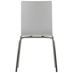 STEMA Fehér szék WERDI B, rozsdamentes acél kereten. Otthonnak, irodának, étteremnek és szállodának. A vödör rétegelt lemezének vastagsága hozzávetőlegesen 11 mm. A szék szilárdsági vizsgálati tanúsítvánnya