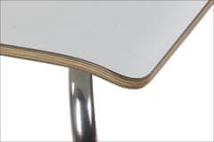 STEMA Fehér szék WERDI B, rozsdamentes acél kereten. Otthonnak, irodának, étteremnek és szállodának. A vödör rétegelt lemezének vastagsága hozzávetőlegesen 11 mm. A szék szilárdsági vizsgálati tanúsítvánnya