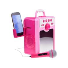 JOKOMISIADA Zenei hangszóró rózsaszín Boombox gyerekeknek mikrofonnal IN0166