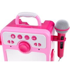 JOKOMISIADA Zenei hangszóró rózsaszín Boombox gyerekeknek mikrofonnal IN0166