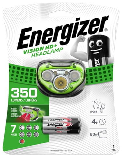 Energizer Fejlámpa, Fejlámpa Vision HD+ 350lm + 3x AAA