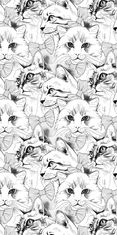 COLORAY.HU Ablak árnyékoló Húzott macskák Sötétítő redőny (gumi bevonattal) 70x140 cm