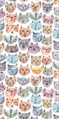 COLORAY.HU Ablak árnyékoló A macskák színes arcai Sötétítő redőny (gumi bevonattal) 70x140 cm