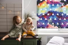 COLORAY.HU Ablak árnyékoló Fehér háromszögek színes háttérrel Redőny fényerő 60x140 cm