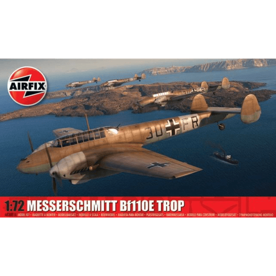 Airfix Messerschmitt Bf 110E/E-2 Trop vadászrepülőgép műanyag modell (1:72) (03081A)