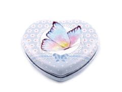 Kozmetikai tükör szív pillangóval - világoskék