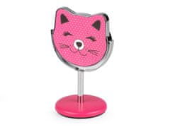 Kozmetikai tükör asztali macska - rózsaszín