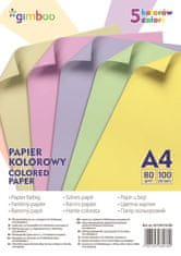 Gimboo Színes papírok A4 - mappa 100 lap, 5 pasztell színben