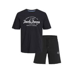 Jack&Jones Férfi szett - póló és rövidnadrág JJFOREST Standard Fit 12256951 Black (Méret M)
