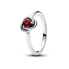 Pandora Ezüst gyűrű vörös kristállyal Az örökkévalóság vörös köve 192993C07 (Kerület 54 mm)