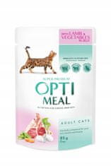 OptiMeal  nedves macskaeledel - bárányhús és zöldségek zselében 12x85 g