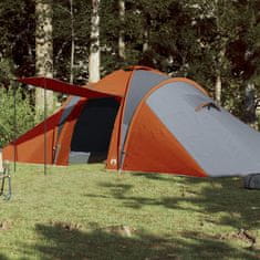 Greatstore 185T Taffeta 6-személyes szürke-narancs sátor 576x238x193 cm