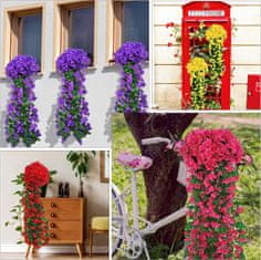 1+1 mesterséges függő virágok, mesterséges függő virágok természetes megjelenéssel kültéri vagy beltéri használatra,teraszra,kertbe,erkélyre,esküvőkre,folyosóra, 80cm, rózsaszín,2 darab,HangingFlowers