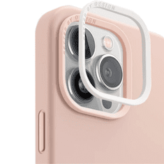 UNIQ Apple iPhone 13, Szilikon tok, közepesen ütésálló, cserélhető hátsó kamera keret, Magsafe töltővel kompatibilis, Lino Hue, rózsaszín (S61025)