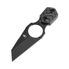 Kizer 1052A2 Variable Wharncliffe Black nyakú kés 8,7 cm, Stonewash, fekete, szénszálas, tok