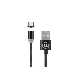 USAMS SJ293USB01 mágneses Type-C - USB-A töltőkábel fekete (1299150) (SJ293USB01)