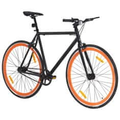 Greatstore fekete és narancssárga örökhajtós kerékpár 700c 55 cm