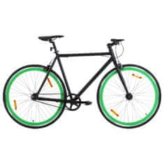 Greatstore fekete és zöld örökhajtós kerékpár 700c 51 cm