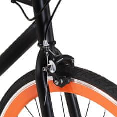 Greatstore fekete és narancssárga fix áttételes kerékpár 700c 51 cm