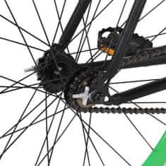 Greatstore fekete és zöld örökhajtós kerékpár 700c 59 cm