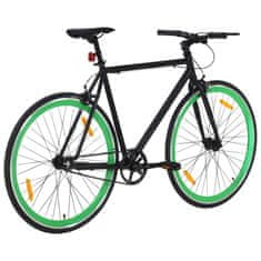 Greatstore fekete és zöld örökhajtós kerékpár 700c 59 cm