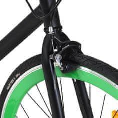Greatstore fekete és zöld örökhajtós kerékpár 700c 51 cm
