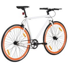 Greatstore fehér és narancssárga örökhajtós kerékpár 700c 51 cm