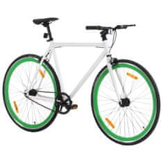Greatstore fehér és zöld örökhajtós kerékpár 700c 55 cm