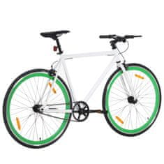 Greatstore fehér és zöld fix áttételes kerékpár 700c 51 cm
