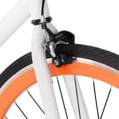 Greatstore fehér és narancssárga örökhajtós kerékpár 700c 55 cm