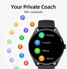 QCY Smartwatch GT S8/Fekete/Sport szalag/fekete