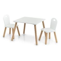Zeller 3db gyermekasztal készlet két székkel fehér színben