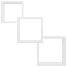 fehér kocka alakú forgácslap fali polcok 68x15x68 cm