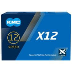 KMC X12 fekete 126 láncszemes lánc BOX