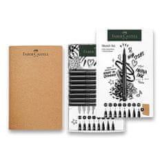 Faber-Castell Markerek és vázlatfüzetek Pitt Artist tollkészlet 8+1 db, különböző tollhegyek, fekete