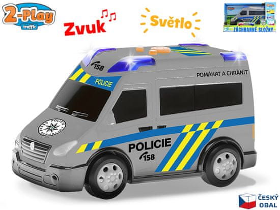 Mikro Trading 2-Play Közlekedési autó Police CZ design 13,5 cm szabadon futó fény és hang