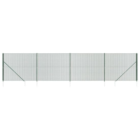 Vidaxl zöld dróthálós kerítés cövekekkel 1,4x10 m 154099