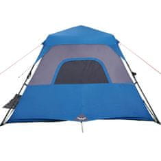 Vidaxl 6 személyes kék gyorskioldó vízálló családi sátor 94296