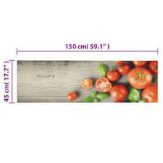 Vidaxl mosható paradicsommintás bársony konyhaszőnyeg 45 x 150 cm 4005620