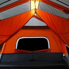 Vidaxl 10 személyes szürke-narancs LED-es felugró családi sátor 94303