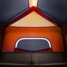 Vidaxl 6 személyes szürke-narancs gyorskioldó LED-es családi sátor 94309
